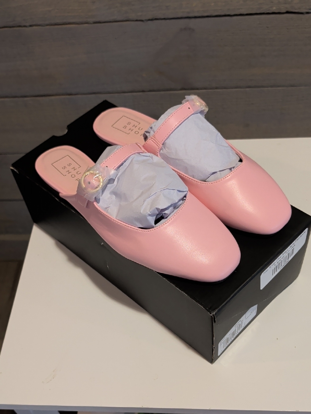 ShuShop Pink Mary-Jane Style Slip-On Mules